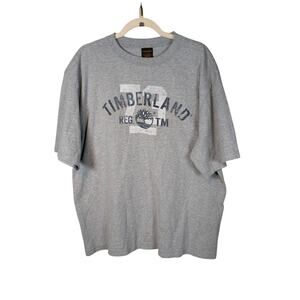 Vintage Timberland Men's XL Gray Short Sleeve Printed T-shirt